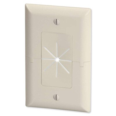 Datacomm Split Plate with Flexible Opening, Light Almond